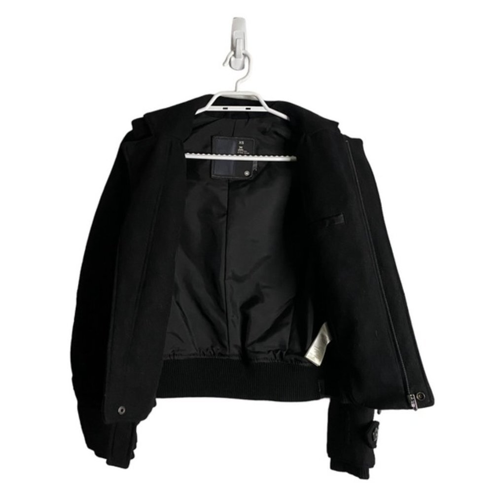 G-Star RAW Women's Black Full Zip Wool Belted Moto Jacket - Picture 10 of 14